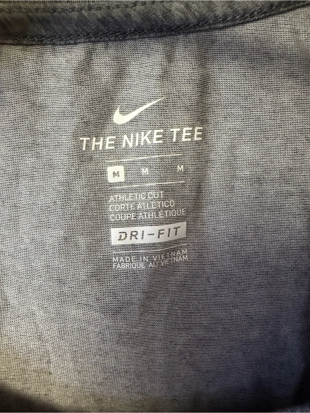 Nike Women's Gray Tee with Pink Swoosh Scoop Neck
